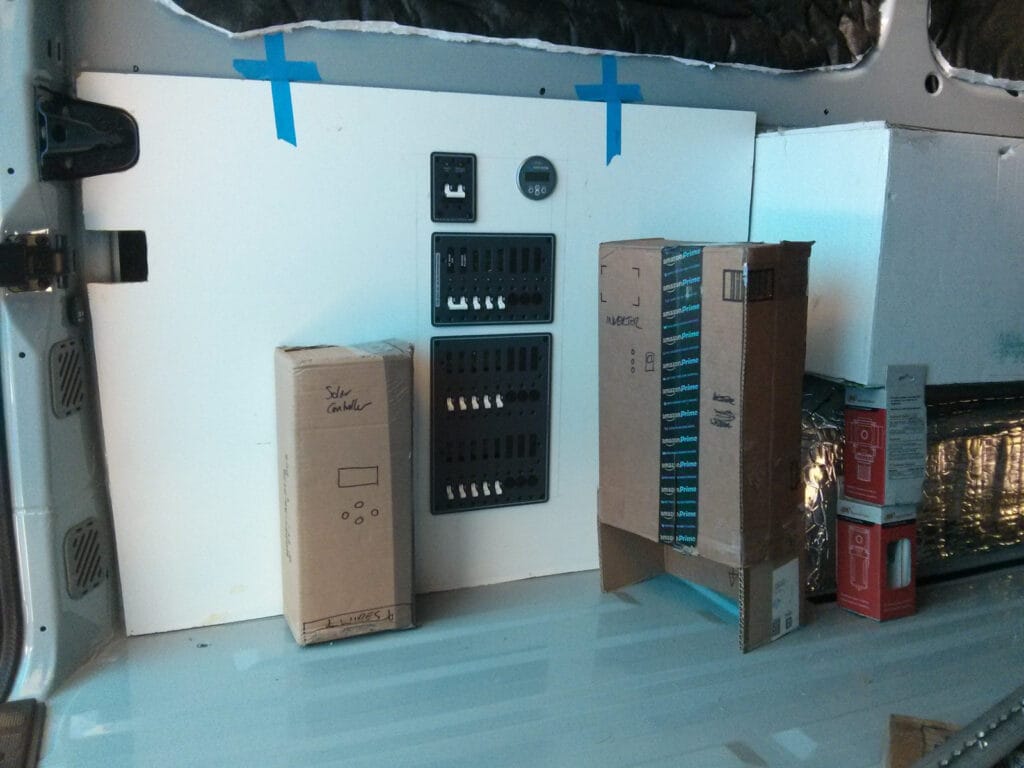 A hardboard prototype of the electrical area