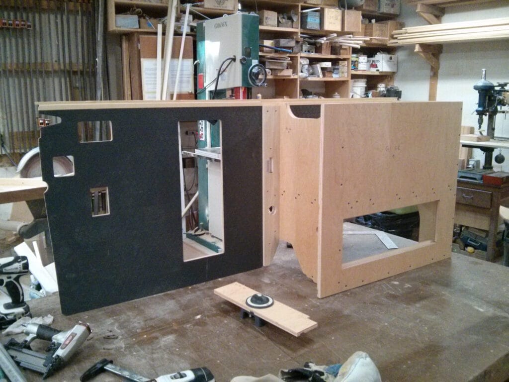 The battery box in Ken's workshop