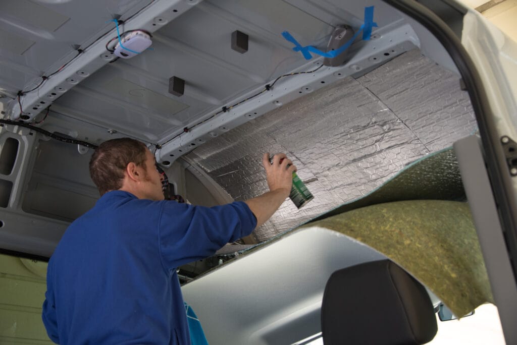 3M 90 spray holds the Thinsulate and Low-E insulation up against the metal.