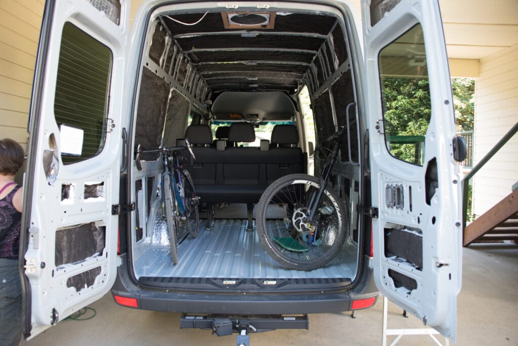 Just about room for bikes behind the seat.