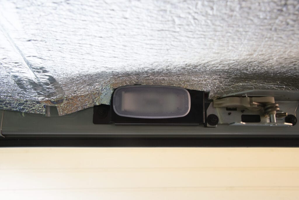 Courtesy light above sliding door