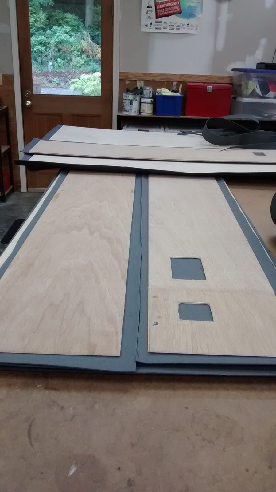 Wall panels under construction
