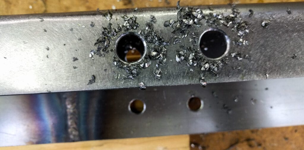 Drilling holes in the bed rails