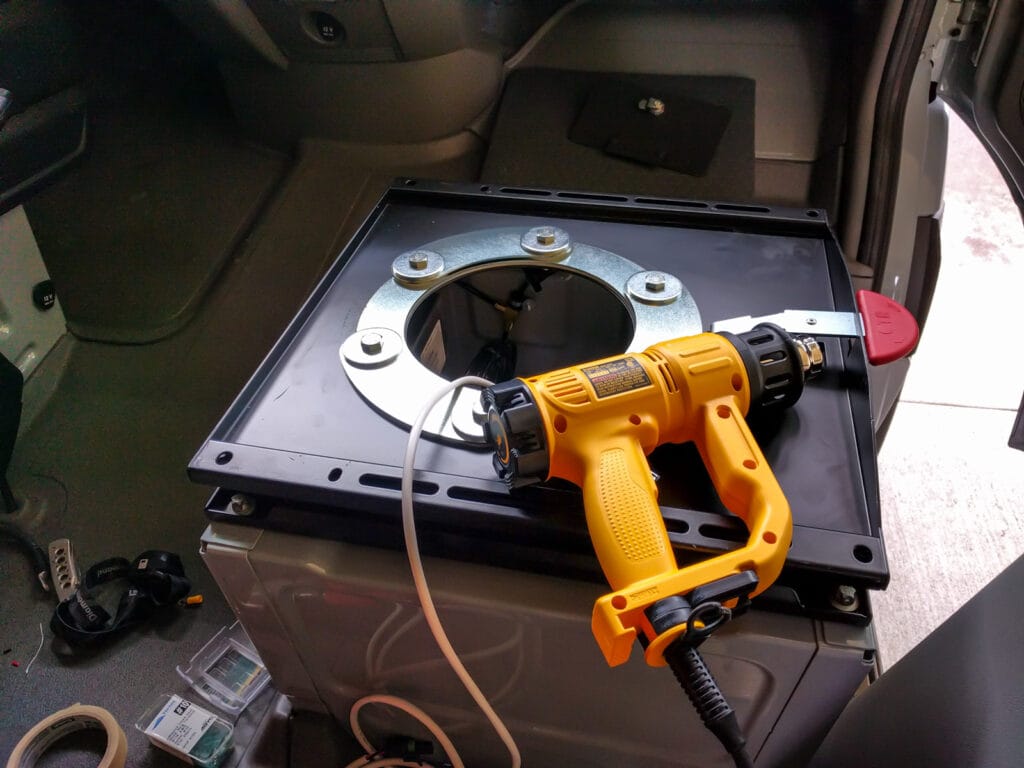 CTA swivel installed on passenger seat base