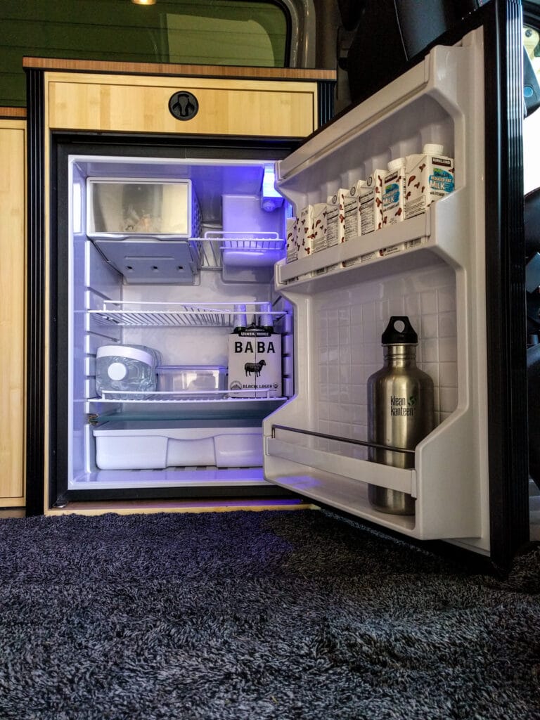 Assorted cold beverages in the TruckFridge