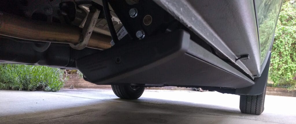 Power running board stowed