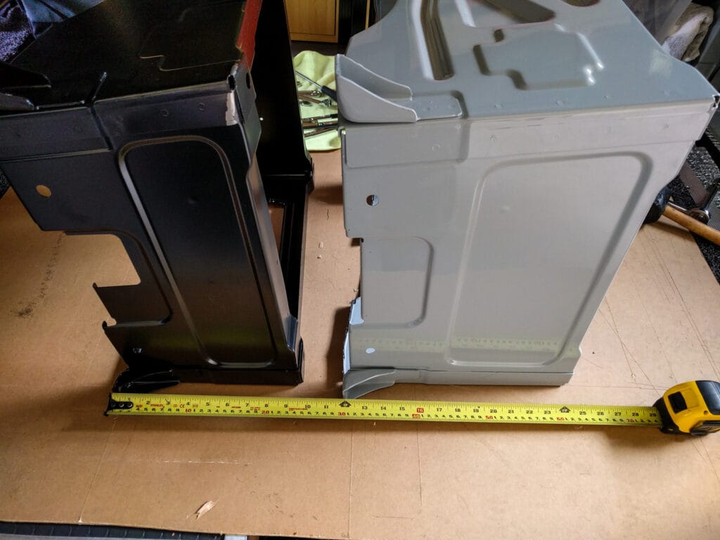 Lower seat base next to original base