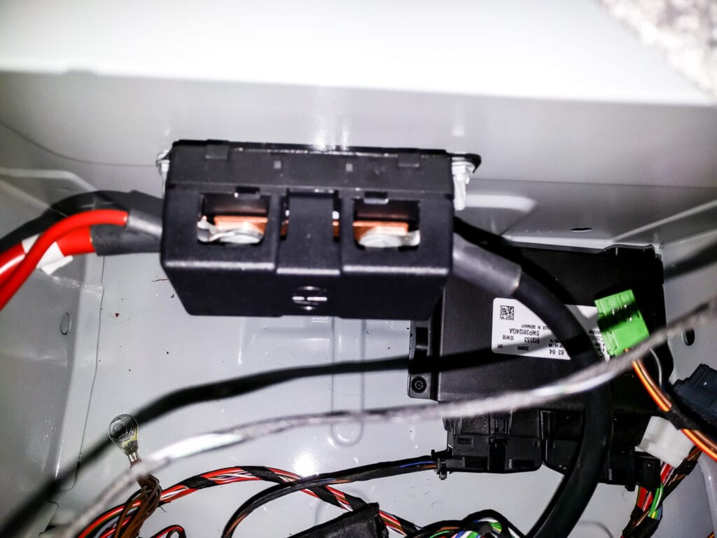 Aux battery tap point under driver's seat