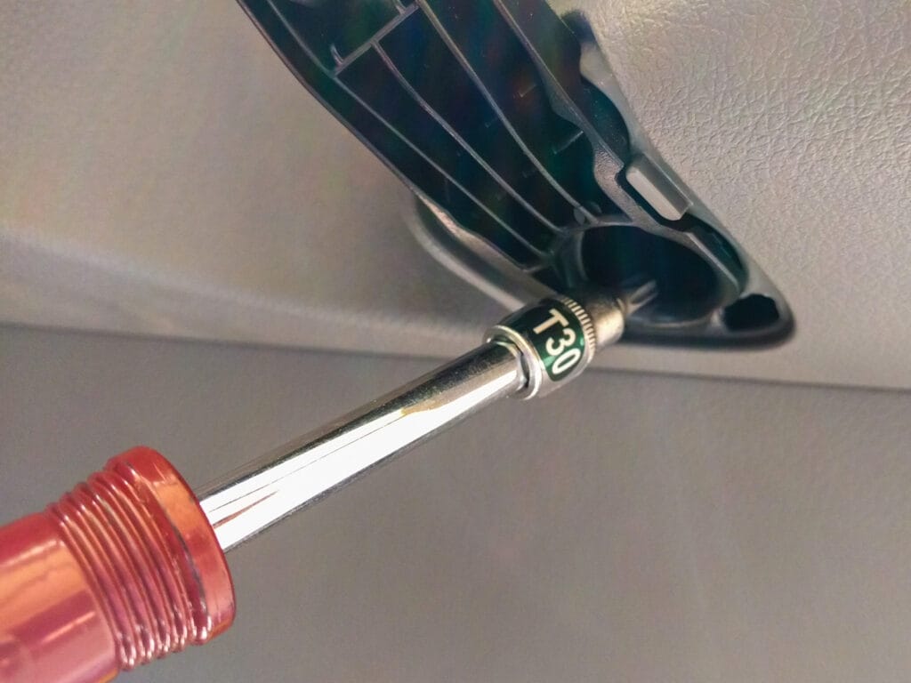 Door panel removal - two handle bolts