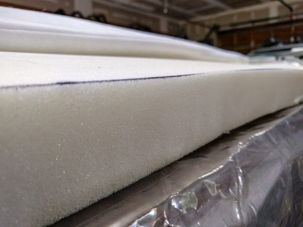 Mattress foam after cutting