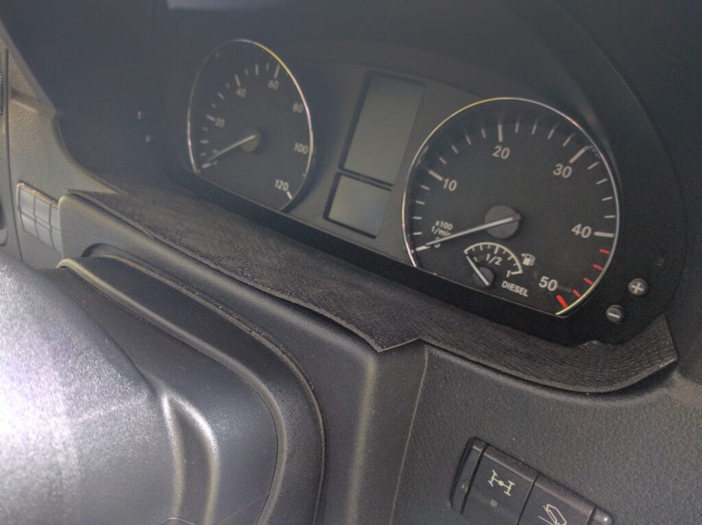 Non-slip mat on dash