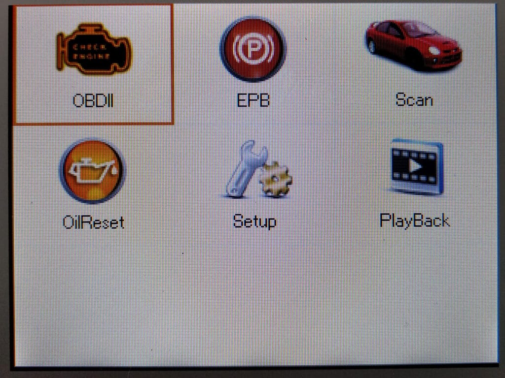 Initial MD802 menu screen