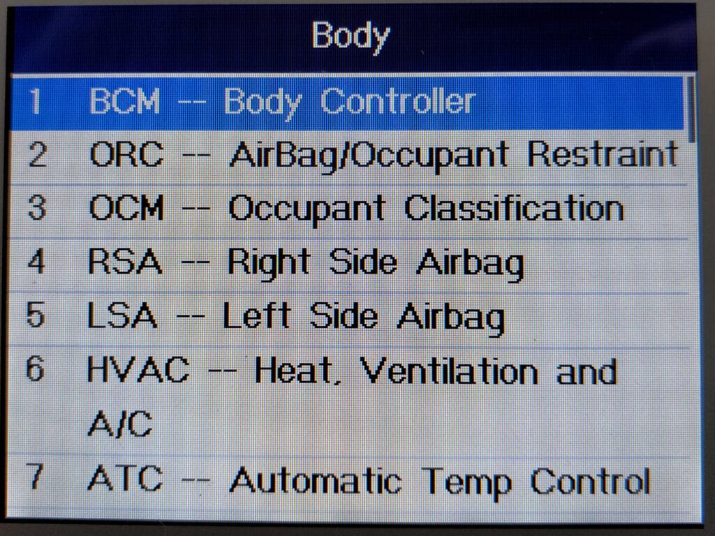 Finding the older model Sprinters on the MD802 OBDII reader