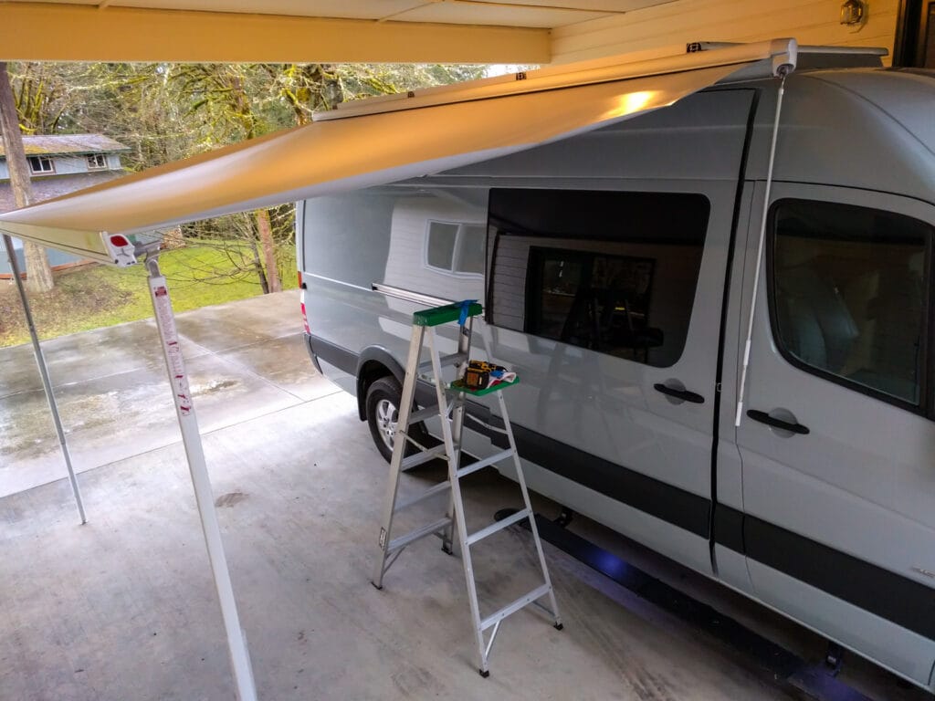 Testing the awning extension