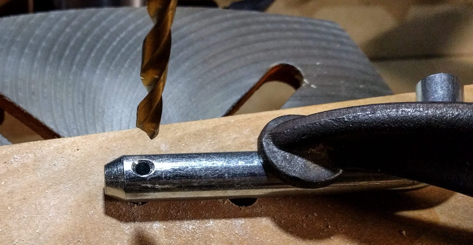 Drilling out the hitch pin to fit the Reese lock