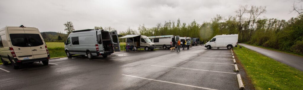 Sprinter vans in the Tolt MacDonald parking lot