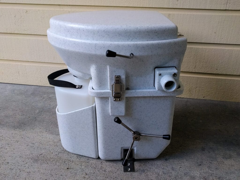 Nature's Head toilet with Spider cranking handle for tight spaces