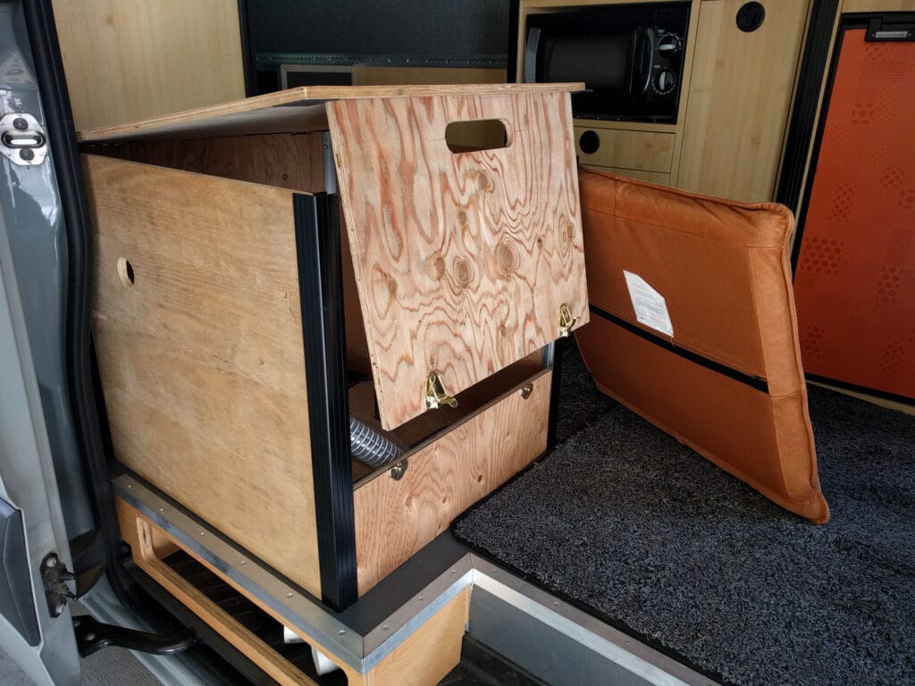 Cabinet with folding front flap
