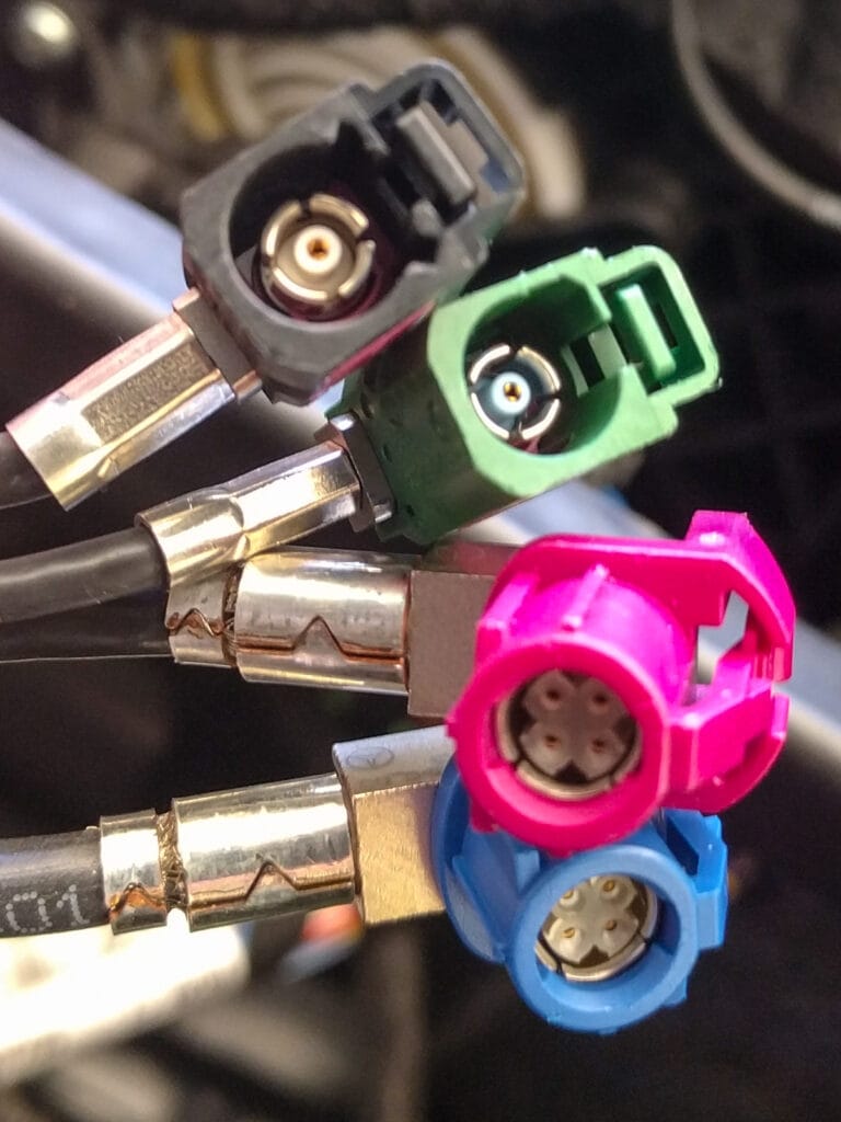 The plugs from the back of the stock stereo.