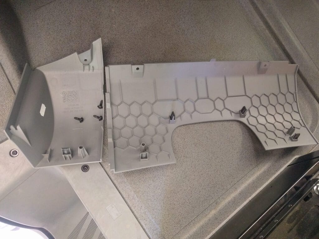 Now it's easy to unclip the larger panel and remove it too.