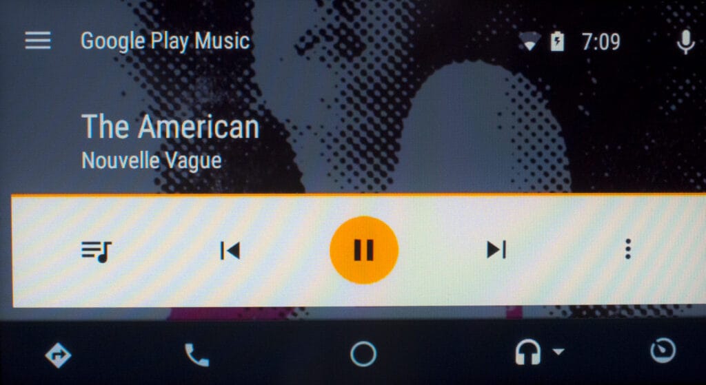 Music playing from Google Play through the Android Auto interface