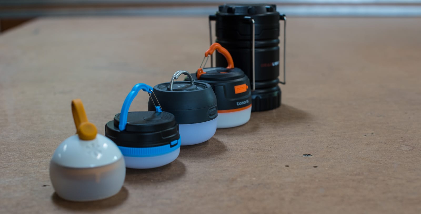 Five lanterns to test out in the van.